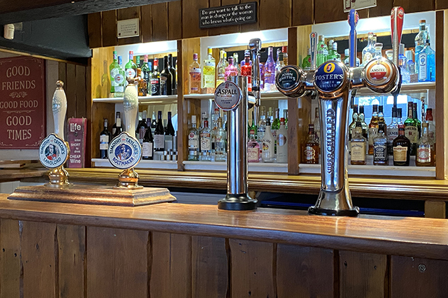 Image of bottles of spirits in the bar at the Percy Arms at Airmyn near Goole in EAst Yorkshire - pub and family restaurant